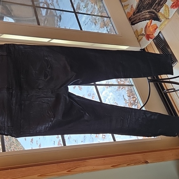 J. Brand 100% Black Lamb‎ Leather Sz. 28 Zippered Ankle Pants - Picture 7 of 16
